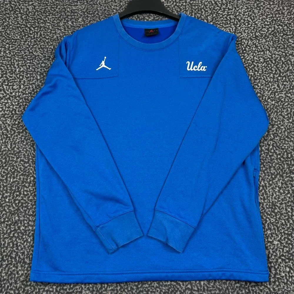 UCLA Bruins x Air Jordan Therma-FIT Sweatshirt Men Large Blue Jumpman Crewneck L